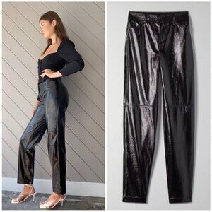 Aritzia Wilfred Funk Pant Straight leg High Rise Vinyl Patent Leather Glossy